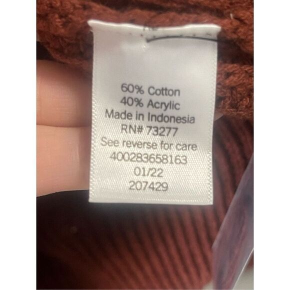 NWT Sonoma rust colored knit crewneck sweater Size S - Picture 4 of 4